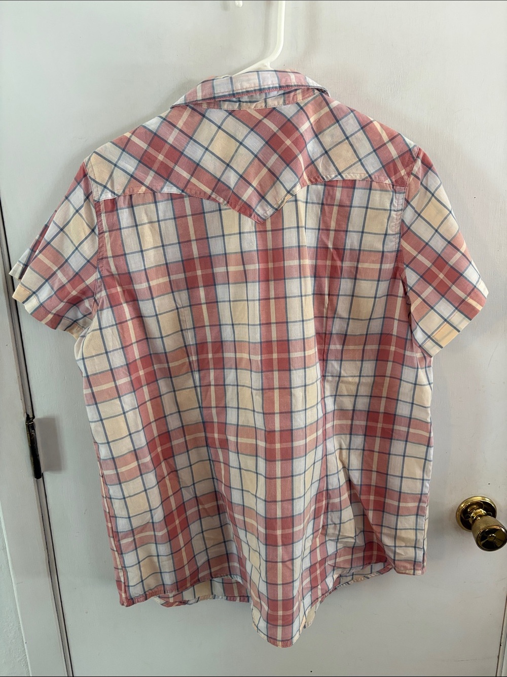 Wrangler Wrancher red plaid short sleeve button down western shirt Size XL - Picture 7 of 7